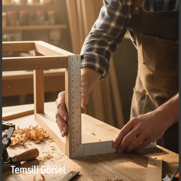 Alüminyum 20 cm 8 inch Kaynakçı L Gönye Marangoz Fayansçı Kaynakçı L Cetveli - Resim 3