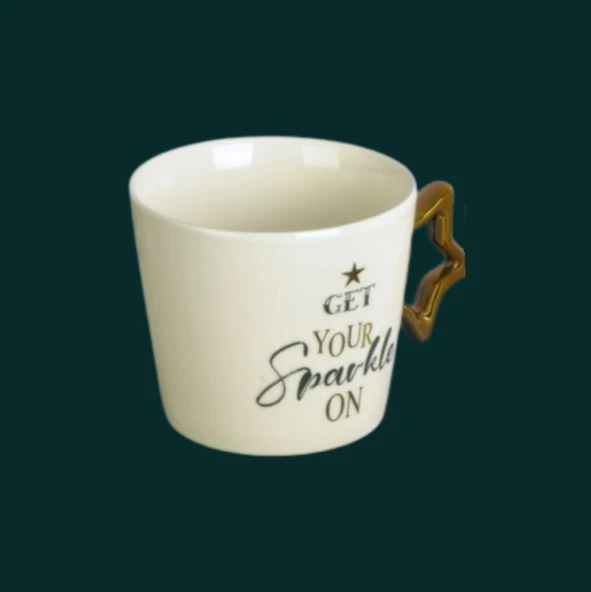 Tohana Porselen Kupa 350ML Yıldız Kulp Desen1