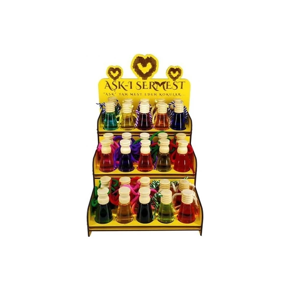 Koku Hanem Aşk-I Sermest Sarı Ahşap Standlı 120 Adet 12 ml Aşkın Gözyaşları Araç Parfümü Oto Araba Kokusu ürün görseli 1
