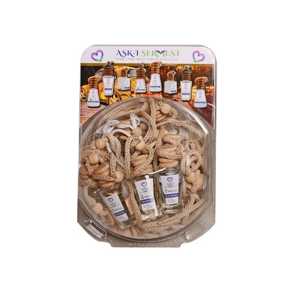 Koku Hanem Aşk-I Sermest Fanus Standlı 60 Adet 8 ml Gül & Yasemin Araç Parfümü Oto Araba Kokusu ürün görseli 1