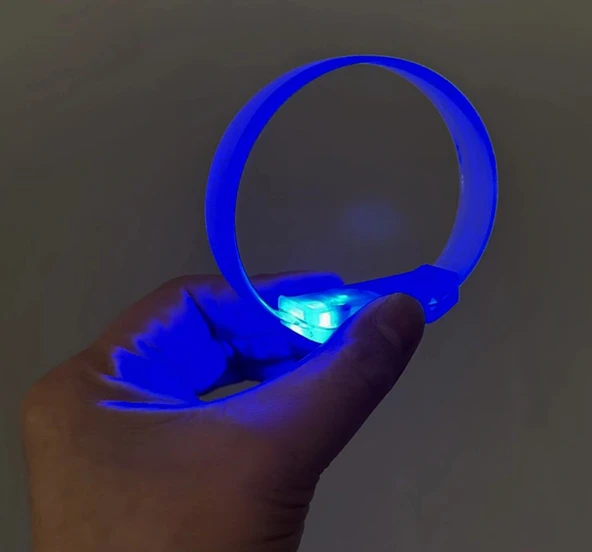 3 Modlu Pilli LED Işıklı Esnek Parti Bilekliği Mavi ürün görseli 1