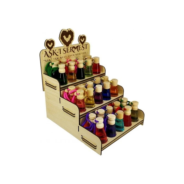 Koku Hanem Aşk-I Sermest Beyaz Ahşap Standlı 90 Adet 8 ml Yasemin Araç Parfümü Oto Araba Kokusu - Resim 2