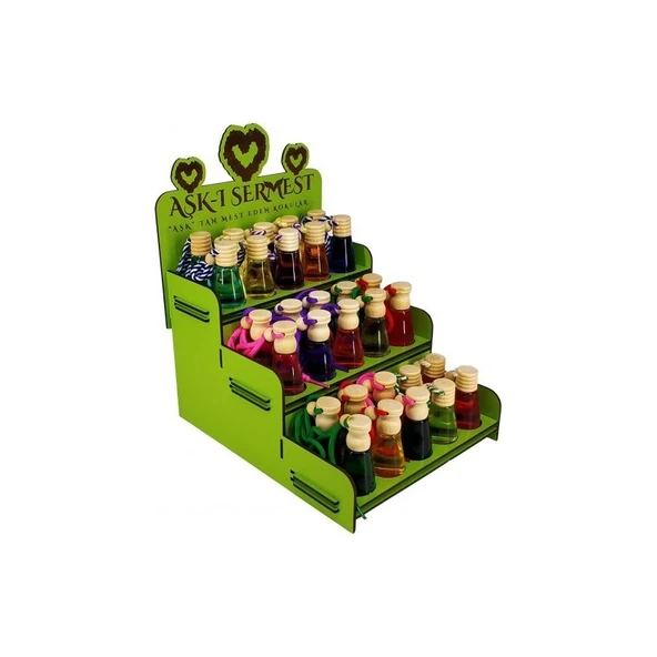 Koku Hanem Aşk-I Sermest Yeşil Ahşap Standlı 30 Adet 12 ml Kavun Araç Parfümü Oto Araba Kokusu - Resim 3
