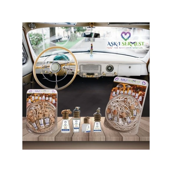 Koku Hanem Aşk-I Sermest Fanus Standlı 90 Adet 12 ml Yasemin Araç Parfümü Oto Araba Kokusu - Resim 3