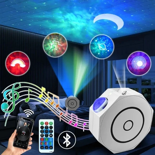 Bluetooth Özellikli Anason Projektör Gece Lambası ürün görseli 1