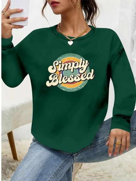 Kadın Uzun Kollu Bisiklet Yaka Viskon Iki Iplik Bluz - Resim 3