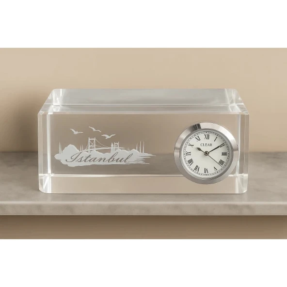 İstanbul Tasarımlı Kristal Saatli Biblo ürün görseli 1