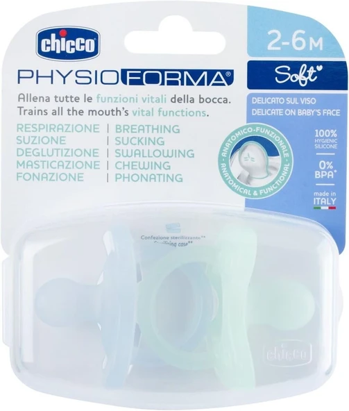 Chicco PhysioForma Soft 2'li Silikon Emzik 2-6 Ay Erkek - Resim 2