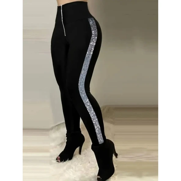 Lucky Life Lucky Life Kadın Yüksek Bel Yan şerit Detaylı Dalgıç Tayt - 2