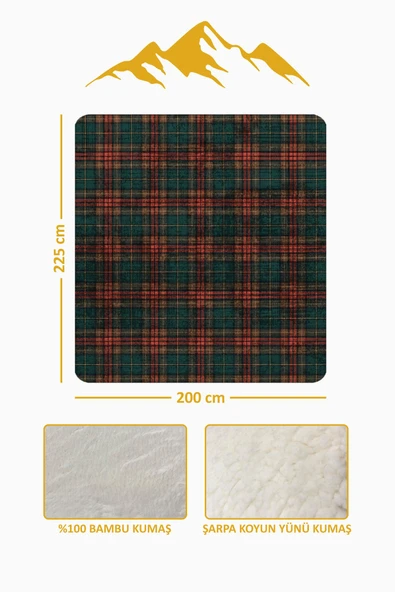 Lüks Çift Kişilik Bambu Battaniye Yumuşacık  ve Şık Tasarım (200X220 cm) BBT0005 RENKLİ 200 X 220 - Resim 3