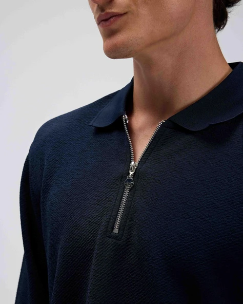 Ellesse Erkek Sweatshirt EM601-NV Navy Navy S - Resim 6