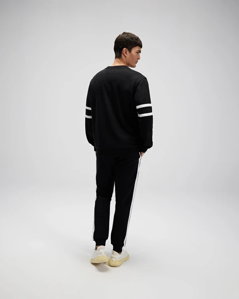 Ellesse Erkek Sweatshirt EM618-BK Black Black M - Resim 3