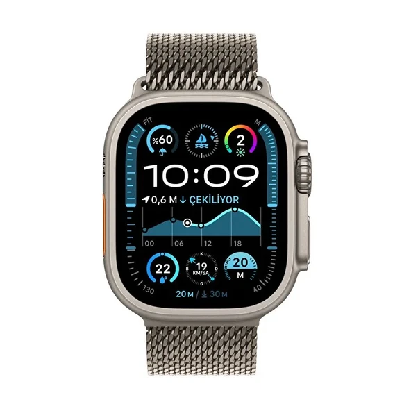 Apple Watch Ultra 2 GPS + Cellular 49mm Natural Titanium Case with Natural Titanium Milanese Loop - S - Resim 2