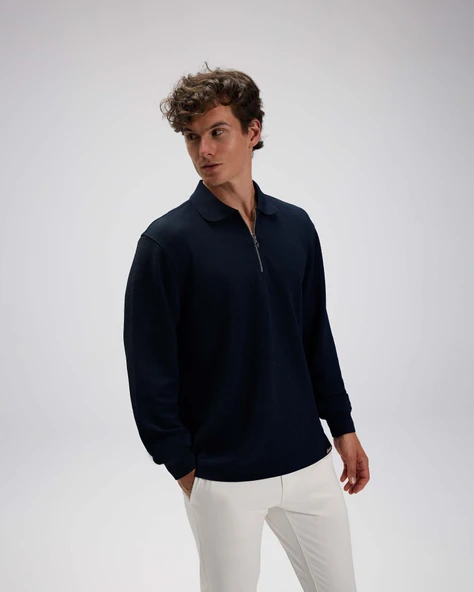 Ellesse Erkek Sweatshirt EM601-NV Navy Navy S - Resim 7