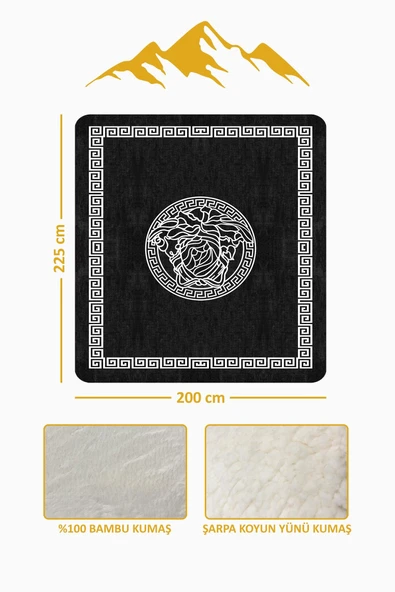 Lüks Çift Kişilik Bambu Battaniye Yumuşacık  ve Şık Tasarım (200X220 cm) BBT0016 RENKLİ 200 X 220 - Resim 3