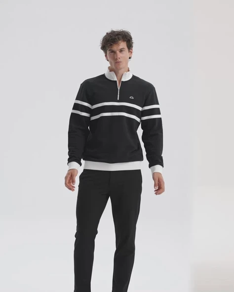 Ellesse Erkek Sweatshirt EM619-BK Black Black XL - Resim 5