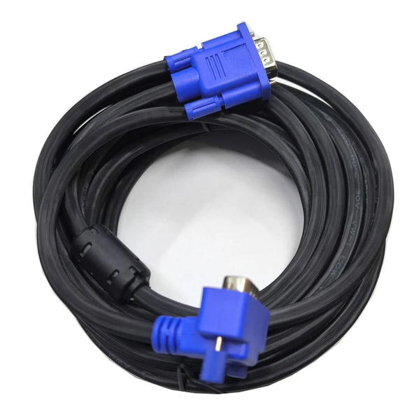 Vga L tipi 90 derece kablo 15 pin vga erkek görüntü kablosu 5m - Resim 4