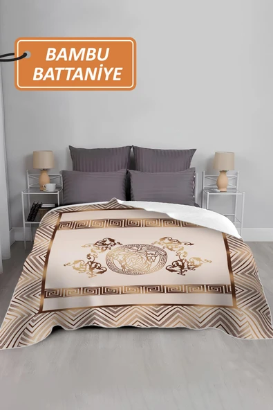 Lüks Çift Kişilik Bambu Battaniye Yumuşacık  ve Şık Tasarım (200X220 cm) BBT0009 RENKLİ 200 X 220 - Resim 2