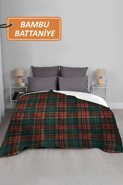 Lüks Çift Kişilik Bambu Battaniye Yumuşacık  ve Şık Tasarım (200X220 cm) BBT0005 RENKLİ 200 X 220 - Resim 2
