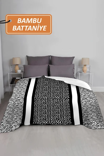 Lüks Çift Kişilik Bambu Battaniye Yumuşacık  ve Şık Tasarım (200X220 cm) BBT0019 RENKLİ 200 X 220 - Resim 2