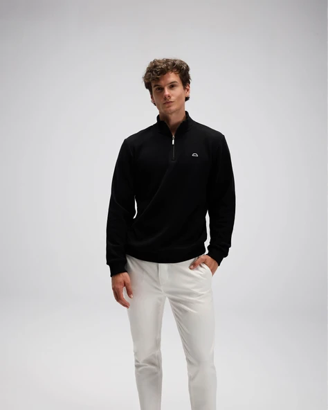 Ellesse Erkek Sweatshirt EM603-BK Black Black XXL - Resim 4