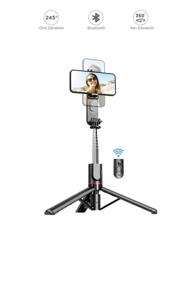 L15 Led Işıklı Selfie Çubuğu Kablosuz Tripot Selfie Monopod Selfie Stick ürün görseli 1