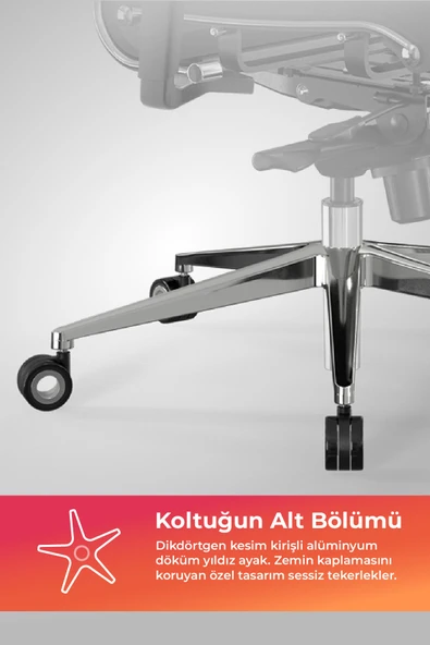 Metta Samurai Ergonomik Koltuk | Bel Destekli, Tekerlekli, Siyah, Deri Yönetici Koltuğu -50A.F.1.62 - Resim 6