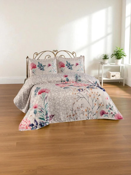 Doğal Keten Kumaş Çift Kişilik Yatak Örtüsü Seti (3 Parça) KETENÇKY0004 RENKLİ 240 X 260 ürün görseli