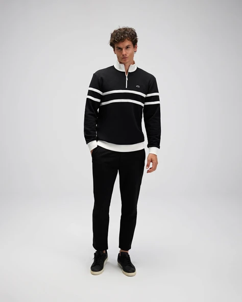 Ellesse Erkek Sweatshirt EM619-BK Black Black XL - Resim 2