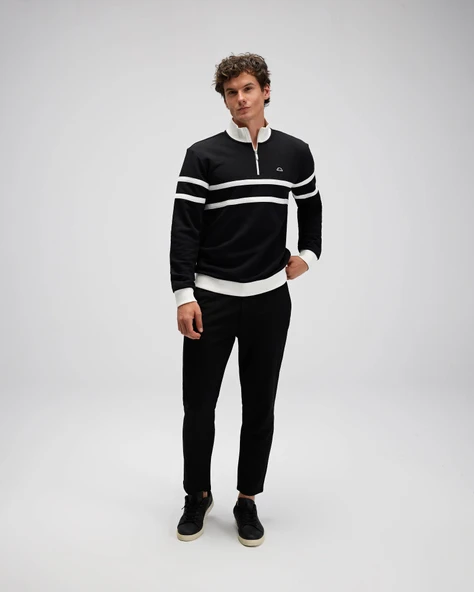 Ellesse Erkek Sweatshirt EM619-BK Black Black XL - Resim 4