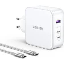 Ugreen Nexode Gan x 100W Hızlı Şarj Cihazı 4 Portlu Pd Qc 3xusb-C, 1xusb-A, Beyaz, 15337 ürün görseli 1