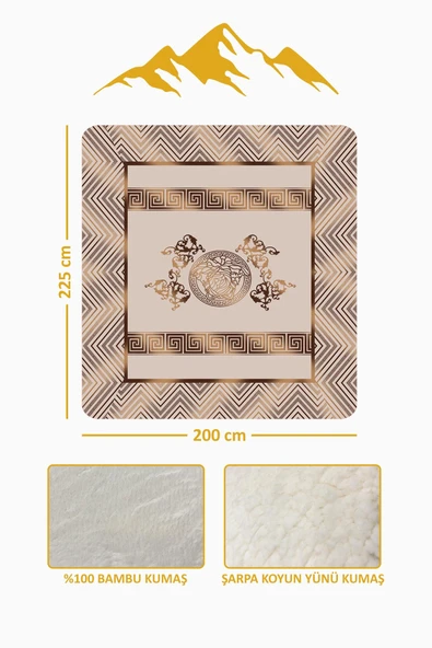 Lüks Çift Kişilik Bambu Battaniye Yumuşacık  ve Şık Tasarım (200X220 cm) BBT0009 RENKLİ 200 X 220 - Resim 3