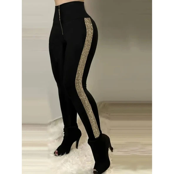 Lucky Life Lucky Life Kadın Yüksek Bel Yan şerit Detaylı Dalgıç Tayt - 2