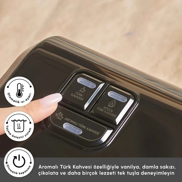 Karaca Hatır Hüp Düet Aroma İkili Türk Kahve Makinesi Space Gray - Resim 7