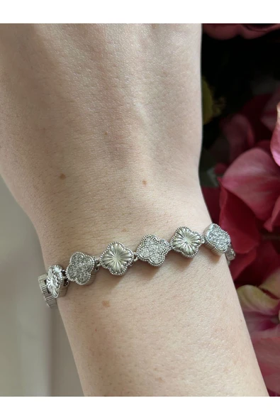Atelier Emine Gümüş Yonca Tam Tur Bileklik