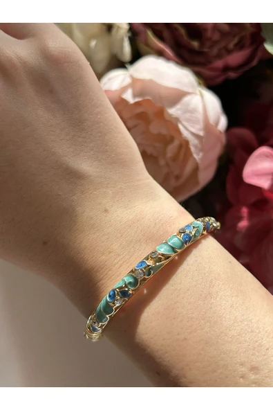 Atelier Emine Mavi Mineli Kelepçe Bileklik