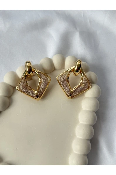 Atelier Emine Işıltı Detaylı Gold Küpe - 2