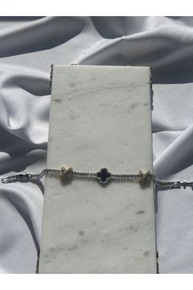 Atelier Emine Siyah Yonca Detaylı Baget Bileklik - 2