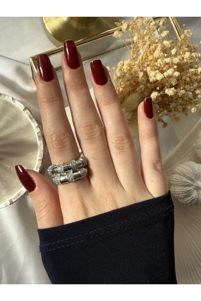Atelier Emine Çift Bombeli Silver Yüzük