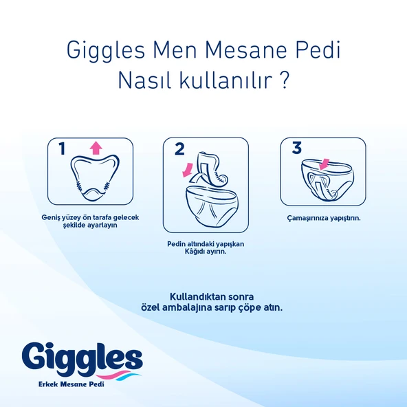 Giggles Yetişkin Erkek Mesane Pedi - L Beden - 4 Paket 80 Adet - Resim 4