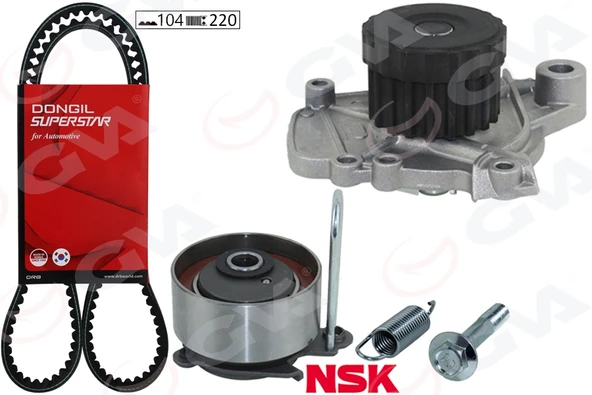 GVA 59WPK9221 TRİGER KAYIŞ SETİ EKSANTRİK SETİ DEVİRDAİMLİ HONDA CIVIC 1.4L D14Z6 1.6L D16V1 D16W7 VTEC EP ES EU 01-05 19200PLMA01-14520PLC305-14400PLM014 ürün görseli 1