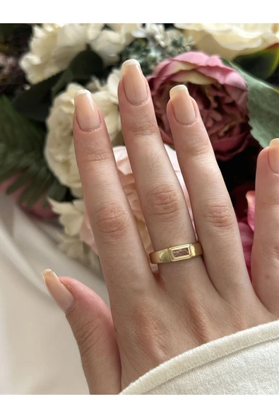 Atelier Emine Pembe Taşlı Retro Yüzük ürün görseli 1