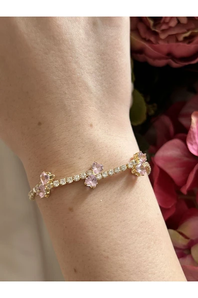 Atelier Emine Pembe Kurdela Gold Bileklik ürün görseli 1