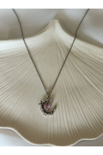 Atelier Emine Pembe Ay Kolye - 2