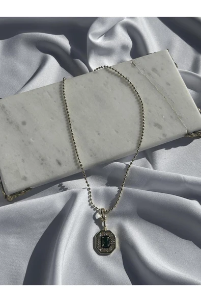 Atelier Emine Yeşil Taşlı Serenay Kolye - 2