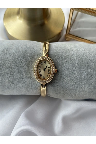 Atelier Emine Gold Vintage Kelepçe Saat - Resim 2