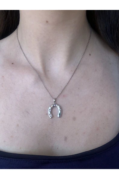 Atelier Emine Silver Taşlı Nal Kolye