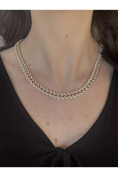 Atelier Emine Gold Taşlı VIP Zincir Kolye
