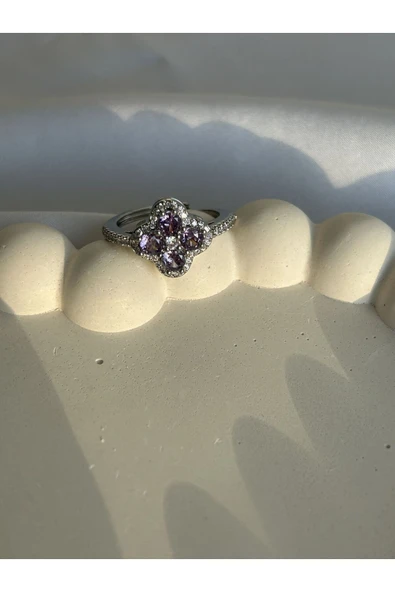 Atelier Emine Zirkon Mor Yonca Yüzük - 2