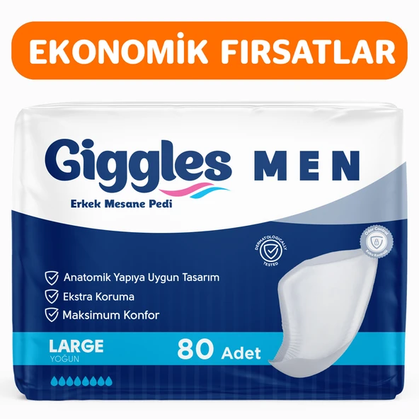 Giggles Yetişkin Erkek Mesane Pedi - L Beden - 4 Paket 80 Adet ürün görseli 1